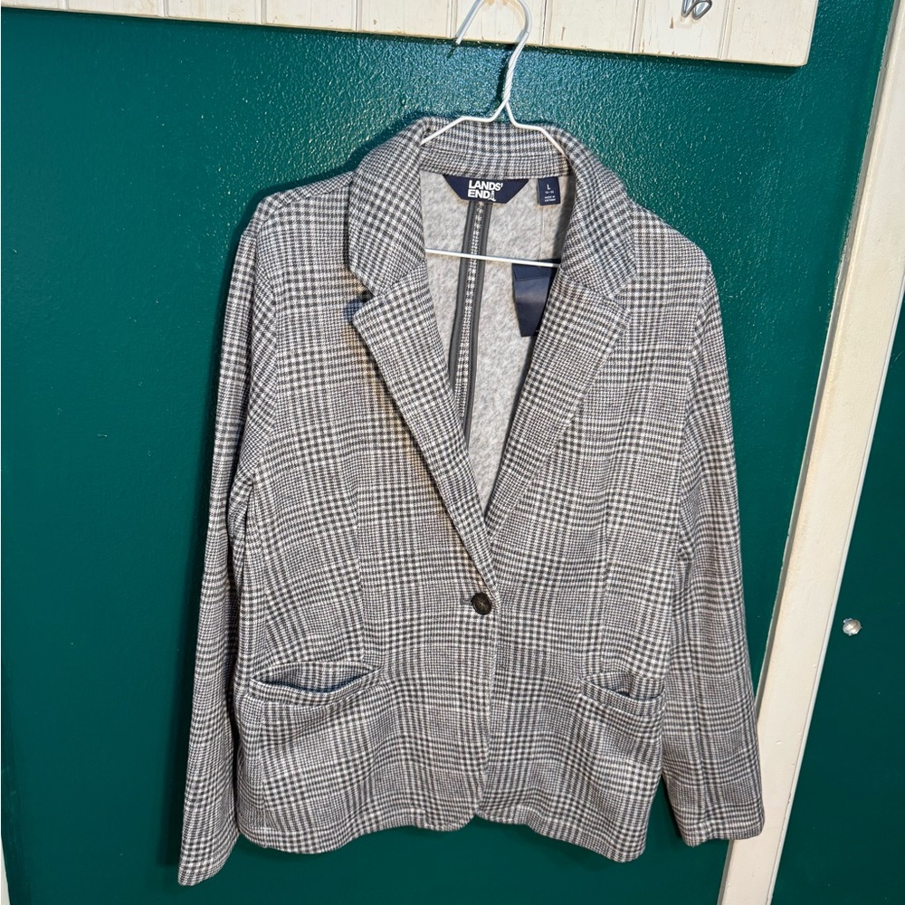 Lands' End Women's Classic Checkered Blazer